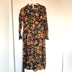 H&M floral long sleeve maxi dress